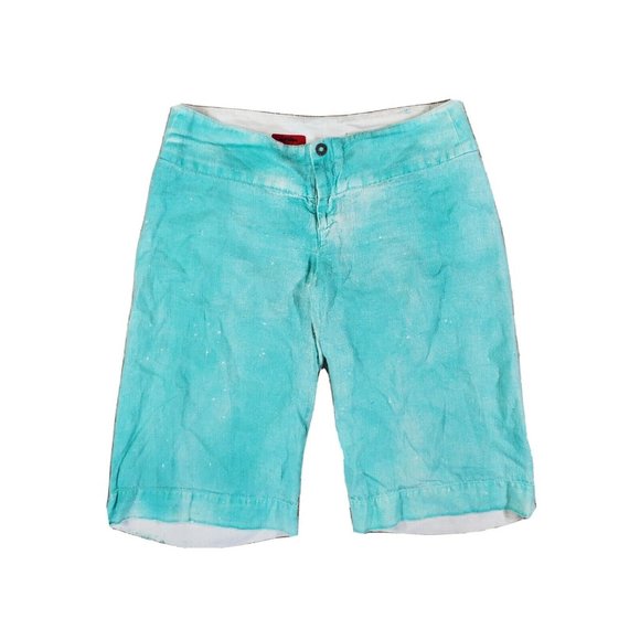 Adriano Goldschmied Fillipa Women's 31R Bermuda Short Aqua Textured Flat Front - Picture 1 of 12